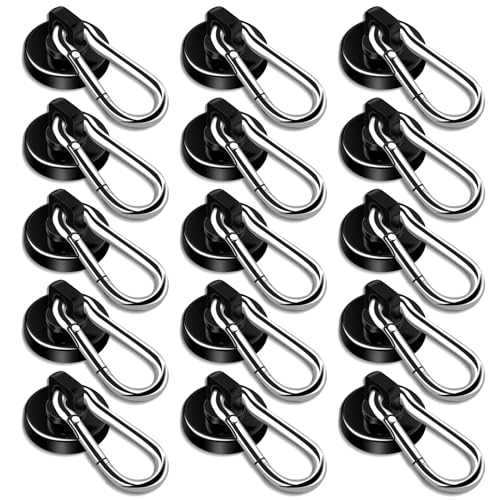 Magnetic Hooks,Black 15 Pack 70LBS Heavy Duty Magn... (Black)
