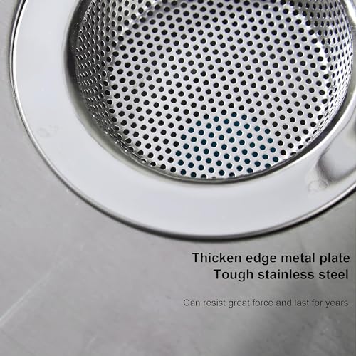 LASSHSWA Kitchen Sink Strainer Stainless Steel, Kitchen Sink Drain Strainer，Sink Strainers for Kitchen Sinks with Large Wide Rim 4.5" Diameter (4 Pack)