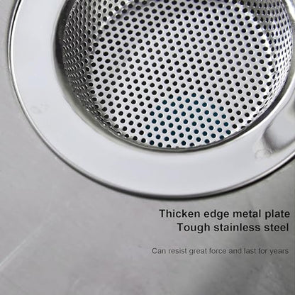 LASSHSWA Kitchen Sink Strainer Stainless Steel, Kitchen Sink Drain Strainer，Sink Strainers for Kitchen Sinks with Large Wide Rim 4.5" Diameter (4 Pack)
