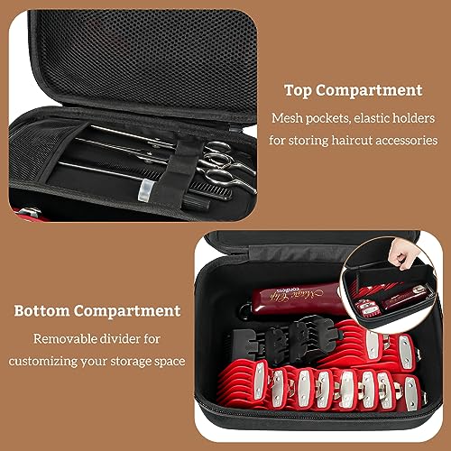ProCase Hard Travel Case for Hair Clippers -Black | Barber Supplies Holder, Trimmer Organizer Storage Bag, Fits Hatteker/Oneisal/Wahl/Andis, for Men Razor Guard Grooming Kits