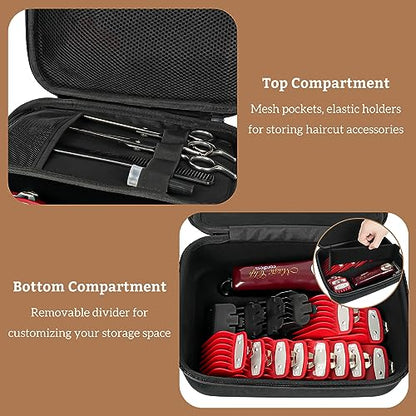 ProCase Hard Travel Case for Hair Clippers -Black | Barber Supplies Holder, Trimmer Organizer Storage Bag, Fits Hatteker/Oneisal/Wahl/Andis, for Men Razor Guard Grooming Kits