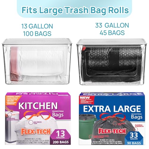 1 Pack Clear Trash Bag Holder, Stackable Garbage B... (Clear | Plastic)