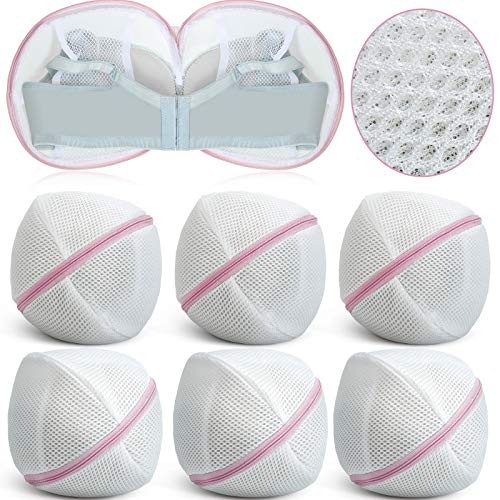Shappy 6 Pieces Bra Washing Bag for Laundry Mesh Wash Lingerie Underwear Brassiere Washing Bags with Zipper for Women Laundry Storage(7.87 Inch,Pink)