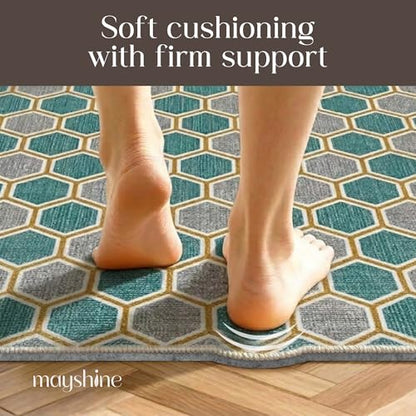 Non Slip Rug Pad 5x7 Feet, 4/25" Thick Felt Cushioned Rubber Rug Gripper Pad for Hardwood, Laminate, Stone, Tile, Wood, Vinyl Floors & Carpet, Anti Skid Under Area Rug Pads