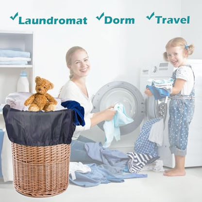 Coomee Heavy Duty Laundry Bag, 2 Pack XL Nylon Laundry Bags with Straps | Extra Large Laundry Bags, Drawstring Closure, Washable Large Dirty Clothes Organizer, Travel Bag Fits a Laundry Hamper