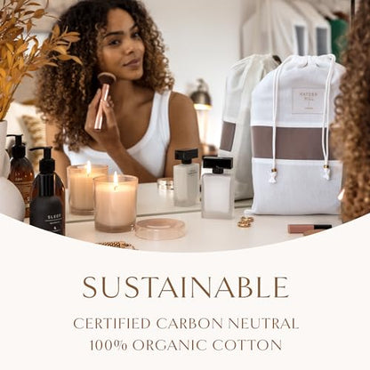 Luxury Organic Cotton Dust Bags for Handbags Large 3 Pack | 23" Purse Storage, Protects From Dust & Light, Drawstring Closure, Shoe Dust Bags, Bag Cover, Certified Carbon Neutral
