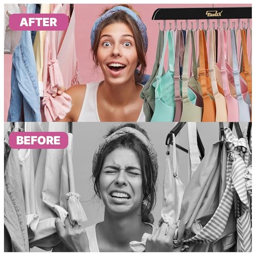 2 Pack Tank Top Hangers Space Saving, Bra Hangers for Closet Organizer, Bra Organizer for Closet, Space Saving Organizers and Storage for Dorm & Apartment for Tankto (Black)