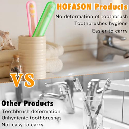 24PCS Large Travel Toothbrush Holders Covers in Bulk, Kids Classroom Plastic Pencil Case, Portable Toothbrush & Toothpaste Case Storage for Back to School Travel Home Use (6 Colors)