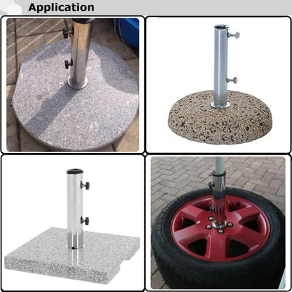 Universal Granite Umbrella Stand Tube, Umbrella Pole Replacement Parts | Outdoor Stone Umbrella Stainless Steel Tube Base for Outside, Table Umbrella Tube Bracket,DIY Metal Tube Umbrella Mount