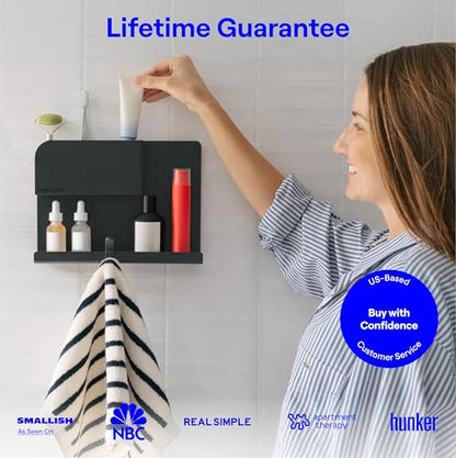 WallShelfie Bedside Wall Organizer & Dorm Decor for Dorm Room - Black | Dorm Room Essential, Floating Bedside Shelf Wall Mount Organizer, Remote Control Holder, Cool Teen Girls Trendy Stuff