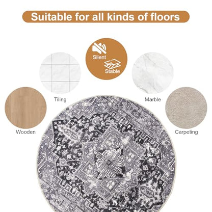 Recliner Chair Mat, Non Skid Round Furniture Pad, Recliner Pads for Hardwood Floors, Circular Small Circle Rug Pad, Furniture Pad 31.5inch Diameter Low Pile Heavy Duty Non Slip Multi-Purpose Rug