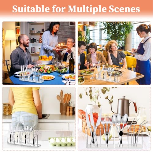 4 Section Acrylic Cutlery Storage Organizer Bin wi... (Clear | Acrylic)