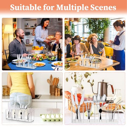 4 Section Acrylic Cutlery Storage Organizer Bin wi... (Clear | Acrylic)