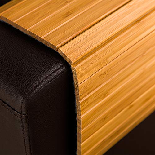 Sofa Arm Tray Table - Flexible/Foldable Couch Arm Table Perfect for Drink & Snacks Great Armrest Tray (16.5" L x 13.25" W x 0.35" H, Natural Bamboo)