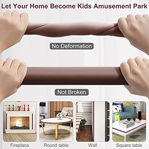 Baby Proofing Edge Corner Protectors, 20.5FT Furniture Table Bumper Guards | Soft thick rubber foam bumper, 18.1ft edge strips + 8 corner guards, 3M pre-taped for table, cabinet & wall sharp corners