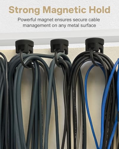 Magnetic Cable Clips Zip Tie Mount Base | 20 Pcs 20mm Magnetic Wire Cable Holders with 100 Pcs Heavy Duty Zip, Multipurpose Cable Ties Management Base for Wire