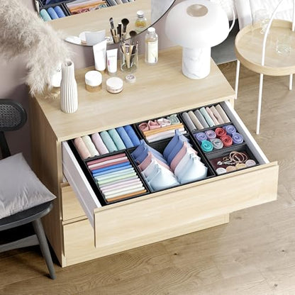Drawer Organizer Clothes Set of 12 Black - Dresser Organizer For Nursery, Bedroom, Closet - The Perfect Baby Clothes Organizer and Storage & General Nursery Organization or Dresser Drawer Organizers