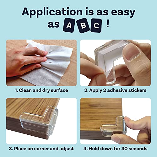 Corner Protector for Baby, Protectors Guards - Furniture Corner Guard & Edge Safety Bumpers - Baby Proof Bumper & Cushion to Cover Sharp Furniture & Table Edges - Clear and Transparent - (24 Pack)