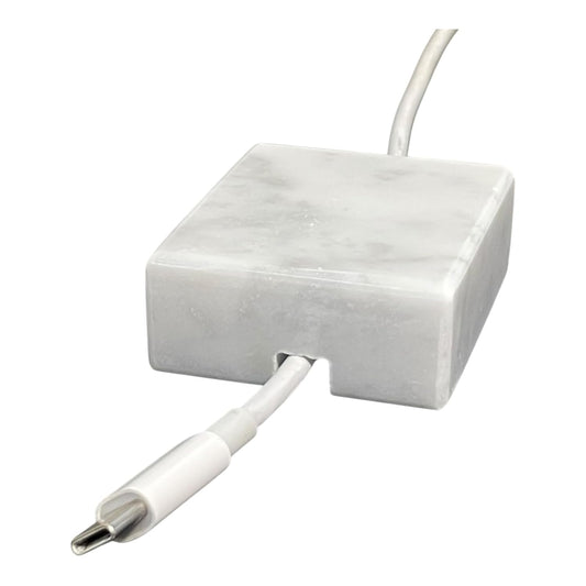 Cord Organizer – Polished Marble Cable Tidy, Singl... (White)