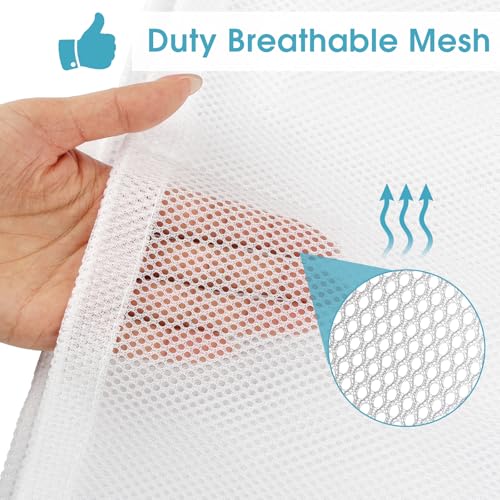 3 Pack Mesh Laundry Bags 23x34 Inch Drawstring Locking for Travel Home | mesh bags with locking drawstring, Tear-resistant for blankets & towels, Lightweight foldable for travel/dorm