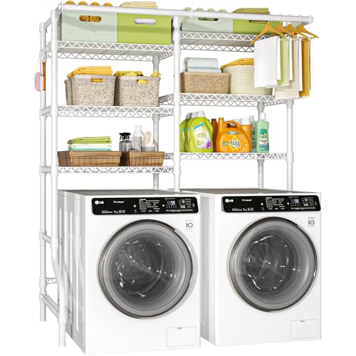 U13 Medium Over Washer and Dryer Storage Shelves,... (White | Metal)