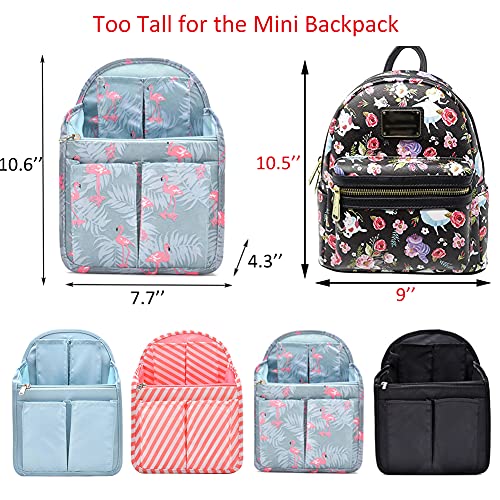 HOYOFO Mini Backpack Organizer Insert Small Shoulder Bag Divider for Rucksack Purse Lightweight Nylon, Light Blue