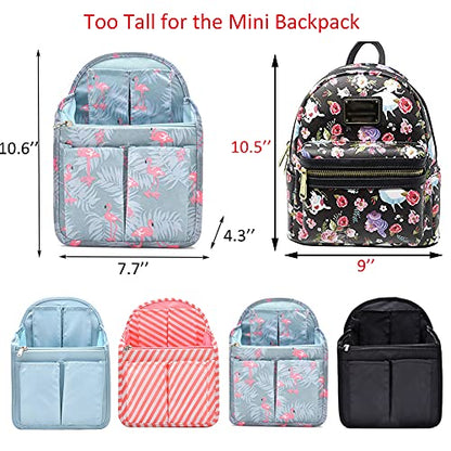 HOYOFO Mini Backpack Organizer Insert Small Shoulder Bag Divider for Rucksack Purse Lightweight Nylon, Light Blue
