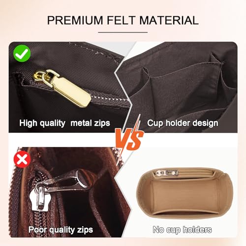 Dupont Paper Purse Organizer Inserts for brooklyn 28 Insert Keeps Tote Handbag（Brown）