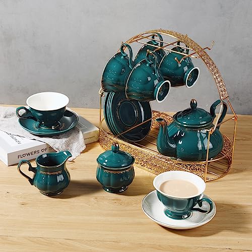 Coffee Mug Holder with Oval Drip Tray (Glod) | Mug Holders for Counter Coffee Rack Cup Holder Stand Dishes Organizer Steel Wire Rack Display Stand Service for Tea Cups