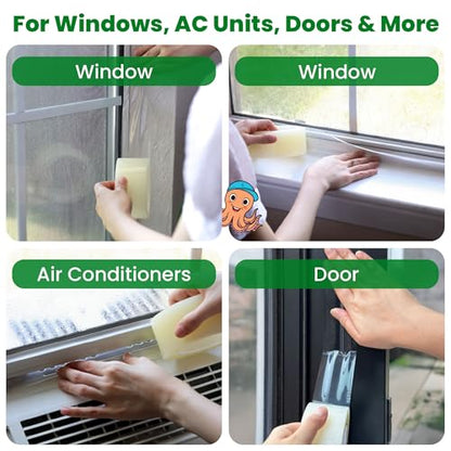 ECOHomes Window Weather Sealing Tape (2 Inch Wide x 180 Ft, Clear) | Weather Stripping Tape, To Stop Drafts Through Window Gaps and AC Units, Insulation Seal for Home and Air Conditioners