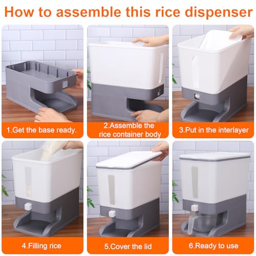 Mity rain Rice Dispenser 20 Lbs with Moisture Absorbing Clay