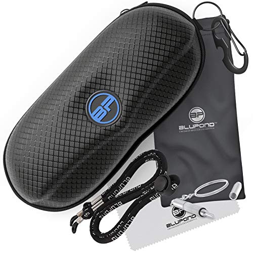 Sunglasses Case Semi Hard EVA Shell with Metal Hanging Hook Belt Clip Sun Glasses Storage