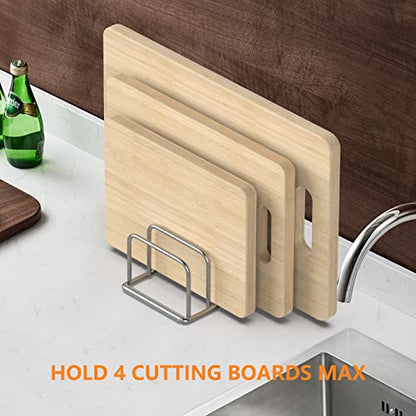 Cutting Board Organizer Stand Holder,304 Stainless Steel Chopping Board Holder,Pot Pan Lid Holder Rack kitchen Shelf Bakeware,Cookie Sheets Organizer (1.0 Inch Width Slots)
