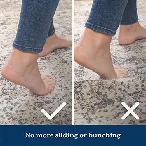Veken Non Slip Rug Pad Gripper 8 x 10 Feet Extra Thick Pads for Any Hard Surface Floors, Keep Your Rugs Safe and in Place, Under Carpet Mat, with More Than 99 Pieces Anti-Slip Solid Square Pattern