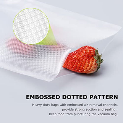 Bonsenkitchen Precut Vacuum Sealer Bags 200 Quart 8" x 12", BPA Free | Commercial Grade Textured Food Vacuum Sealer Bag, Thick Embossed Bags for Storage and Sous Vide Cooking, VB3208