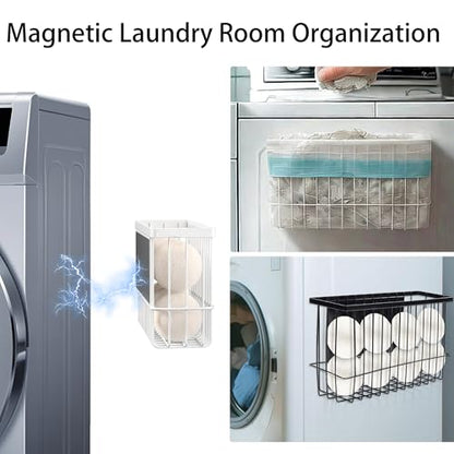 Magnetic Shelf Fridge Basket Bin for Whiteboard Washer Dryer Locker Cabinet | No Drilling Or Tools Needed, Reusable Magnet Organizer Classroom Office Home Kitchen Laundry Storage Rack Container Holder