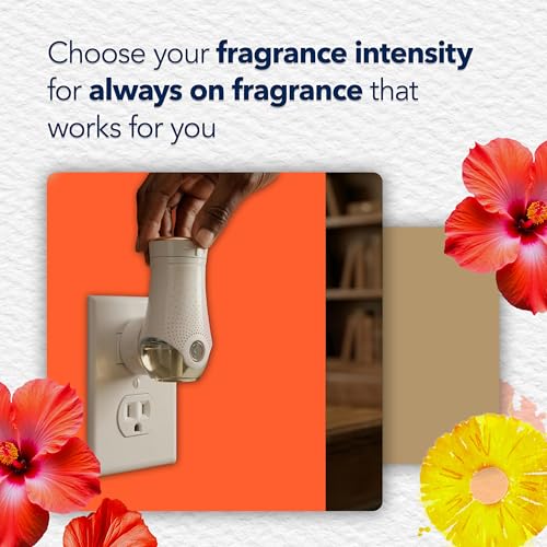 Glade PlugIns Refills Air Freshener Starter Kit, Scented and Essential Oils for Home and Bathroom, Hawaiian Breeze, 4.02 Fl Oz, 2 Warmers + 6 Refills