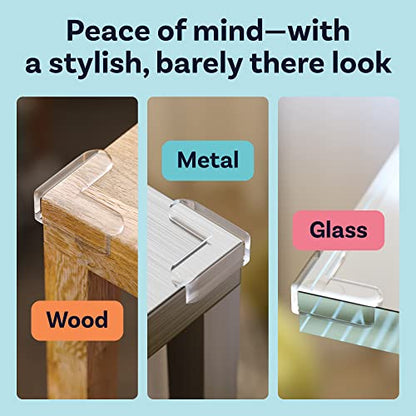 Corner Protector for Baby, Protectors Guards - Furniture Corner Guard & Edge Safety Bumpers - Baby Proof Bumper & Cushion to Cover Sharp Furniture & Table Edges - Clear and Transparent - (24 Pack)