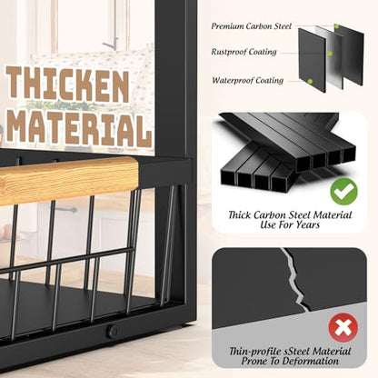 Under Sink Organizer and Storage, Slide Out Under... (Black | Cast Iron)