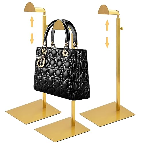 3 Pack Purse Holder, Purse Display Stand with Adju... (Gold | Stainless Steel)