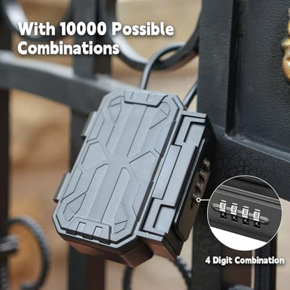 Lock Box with Magnetic Key Holder,Magnet Key Box for Under car,Hide with Combination Lock with 3xN52 Strong Magnet for Storage Indoors, Outside (Classic, Regular1)