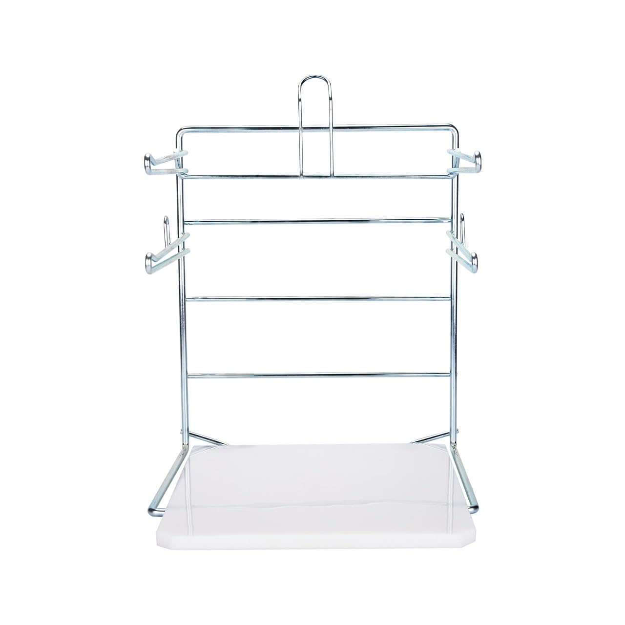 Plastic Grocery Bag Holder - Durable Chrome Stand for Easy Storage - Fits 11½”W x 6”D x 21”H Bags - Compact Unit, 12" W x 12" L x 16" H