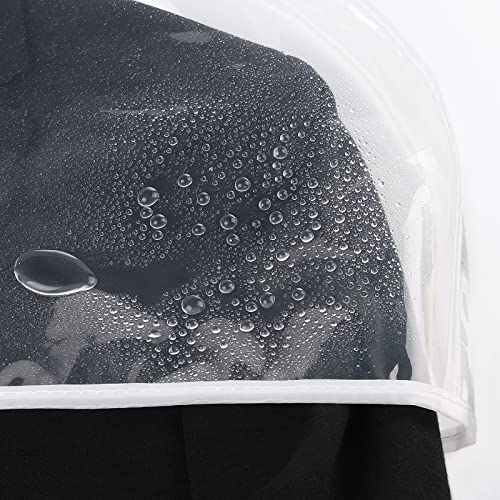 Zilink Clear Shoulder Covers for Clothes Dust Cover Protectors, 15 Pack | 2 in Gussted, Breathable, Dust Covers for Hanging Clothes for Suit, Coats, Jackets, Dress Closet Storage