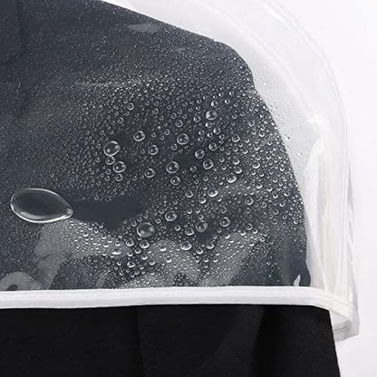 Zilink Clear Shoulder Covers for Clothes Dust Cover Protectors, 15 Pack | 2 in Gussted, Breathable, Dust Covers for Hanging Clothes for Suit, Coats, Jackets, Dress Closet Storage