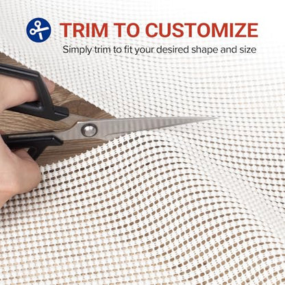 Jorvila Non-Slip Rug Pad Gripper 8x10 Feet, Anti Skid Mat for Under Area Rugs, Keeps Rugs in Position and Safe, Thick Cushioned Carpet Pad for Hardwood Floors Protection