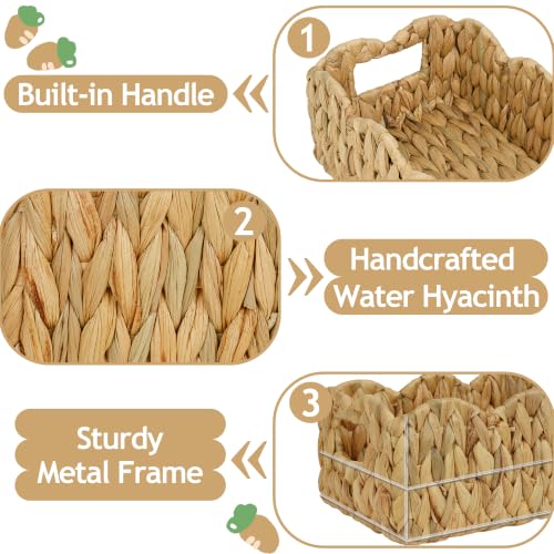 efluky Toilet Paper Basket, Scalloped Basket, Bathroom Decor Back of Toilet Basket, Wicker Natural Water Hyacinth Bathroom Basket for Organizing Countertop,Shelves,Bedroom