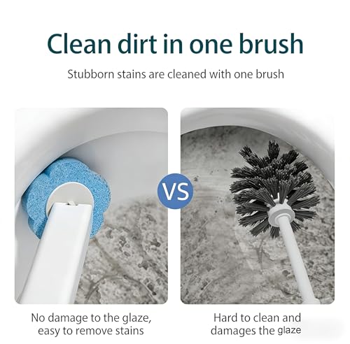 36 Sets of Disposable Toilet Brush Replacement Pads, Toilet Brush Sets, wall-Mounted Non-Contact Toilet Cleaning Kits, and Three Types of Replacement Brush Heads (Replace the Brush Head)