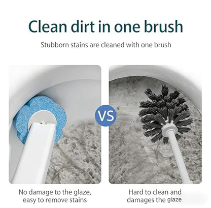 36 Sets of Disposable Toilet Brush Replacement Pads, Toilet Brush Sets, wall-Mounted Non-Contact Toilet Cleaning Kits, and Three Types of Replacement Brush Heads (Replace the Brush Head)