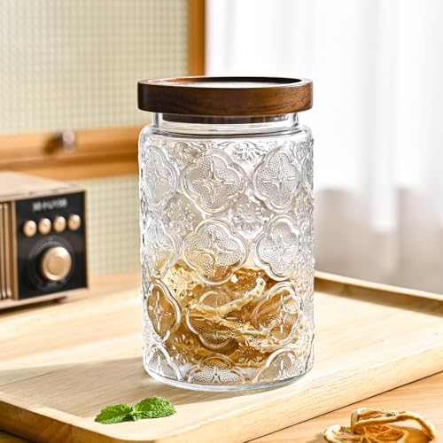 Glass Storage Containers With Lids, Glass Jars With Lids, 32oz, Set Of 3