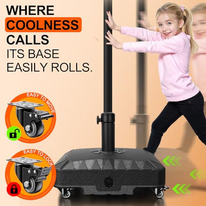 QNCZ Premium Patio Heavy Duty Black Umbrella Base with Wheel,120lb Weighted | Easy to Install, Flexible to Move, Sufficient load-bearing Capacity, Ust Fix It With Sand and Wate, Beautiful and Durable